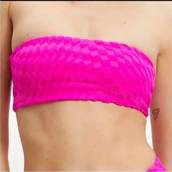 *Final Price* Good American Hawiian Pink Medium x-2 NWT Tube Bandeau Swim Top - Picture 1 of 6
